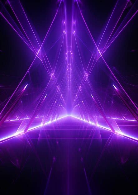 Premium Photo Purple Light Streaks In A Dark Room With A Black