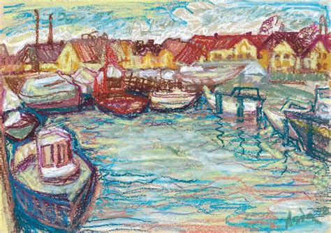 Drag R Harbor Impressionistic Boat Painting Painting By Asia