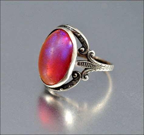 Art Deco Ring Sterling Silver Dragons Breath Ring Jelly Opal Etsy