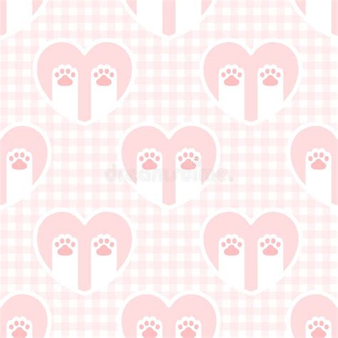 Cat Paw Footprint And Heart Seamless Pattern Background Stock Vector Illustration Of Drawing