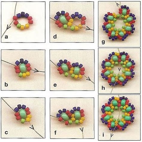 Браслет из бисерных колец — Бисерок | Bead weaving tutorials, Seed bead ...