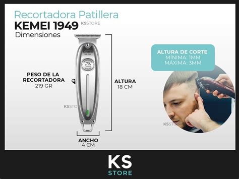 Patillera Trimmer Kemei KM 1949 Edición Especial 70 Aniversario