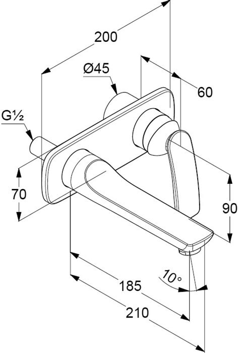 Kludi Balance Concealed Hole Single Lever Basin Mixer Projection