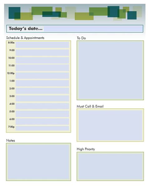 microsoft excel daily planner template inspirational  daily