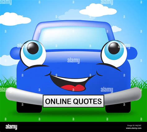 Online Quotes Smiling Vehicle Represents Car Policies 3d Illustration