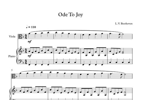 Ode To Joy Ludwig Van Beethoven Viola Piano Arr Digital Book Music By Ludwig Van