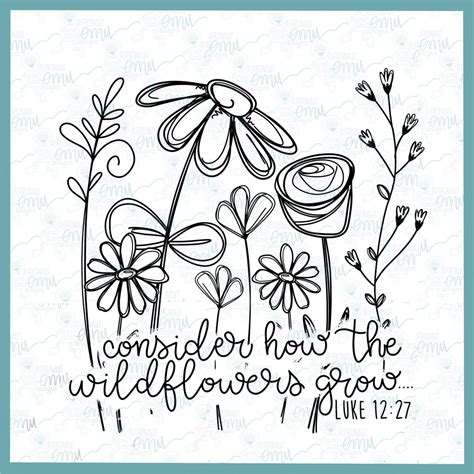 Luke 12 27 PNG Consider How The Wildflowers Grow Sublimation Etsy