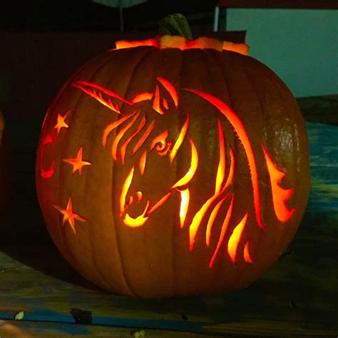 Unicorn Pumpkin Carving Template