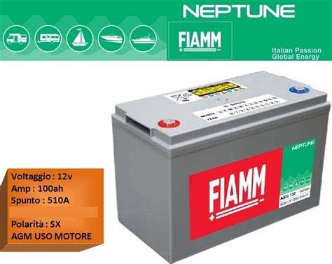 Gamma Batterie Nautica Avviamento Motore Batteria Fiamm Neptune