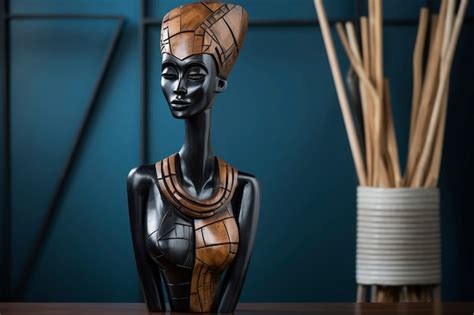 Escultura Decorativa De Madera Hecha A Mano Para Mujeres Foto Gratis