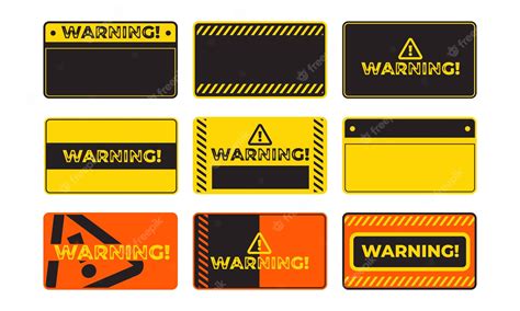 Premium Vector | Blank label of warning and caution sticker template set