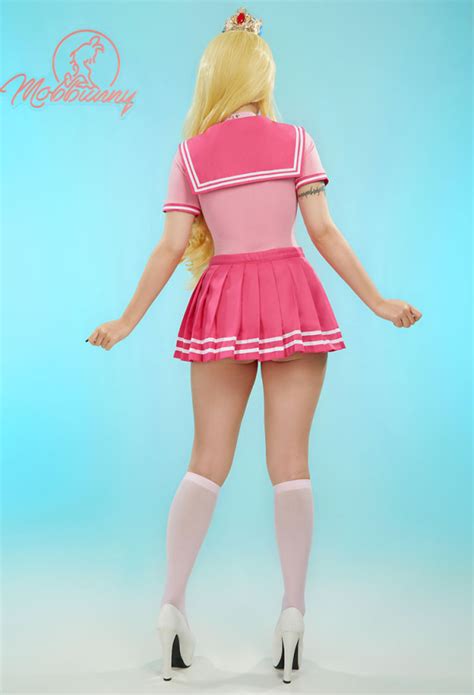 Bodysuit And Skirt With Choker And Socks Peach Derivative Sexy Lingerie Top Quality Lingerie