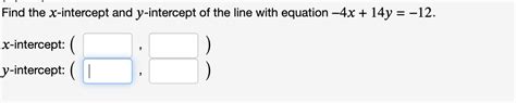 Solved Find the x-intercept and y-intercept of the line with | Chegg.com