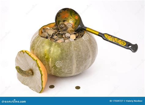 pumpkin  money stock image image  white background