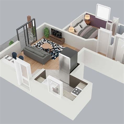 3D Floor Plan with Room Layouts