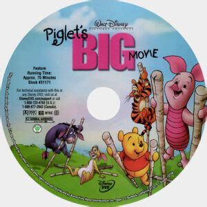 Piglet`s Big Movie (2003) R1 - Cartoon DVD - CD Label, DVD Cover, Front ...