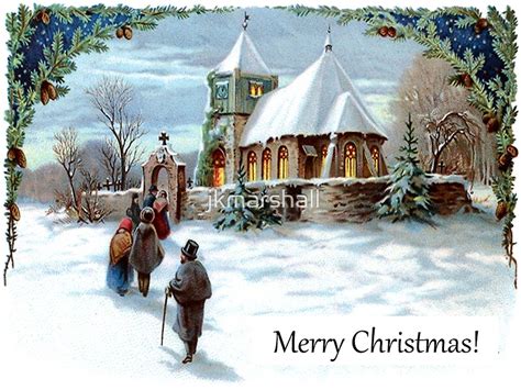 "Merry Christmas - Old Fashioned Village" by jkmarshall | Redbubble