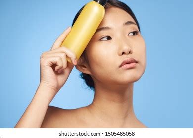 Beautiful Woman Naked Shoulders Makeup Skin Stock Photo