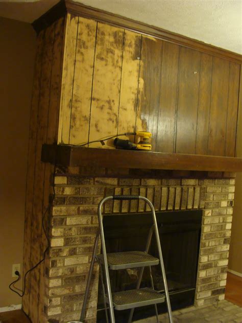 FabTwigs: Wood Paneling Fireplace Makeover - How to Fill Grooves