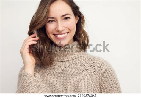 Portrait Happy Smiling Brunette Woman Looking Stock Photo Shutterstock