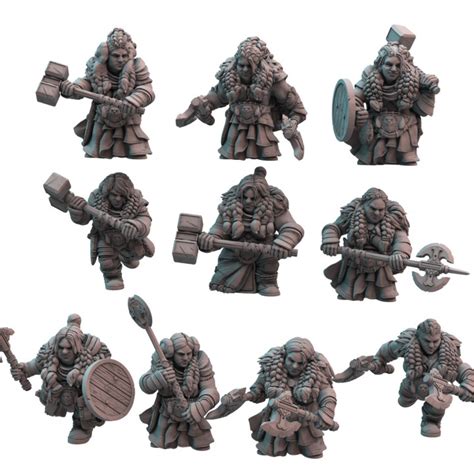 3D Printable Dwarf Female Unit 10 Pre Supported By Blue Giant Studios