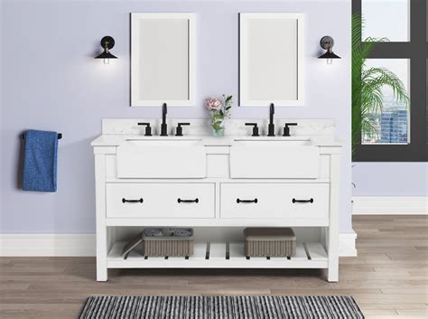 Double sink Farmhouse Bathroom Vanities with Tops at Lowes.com