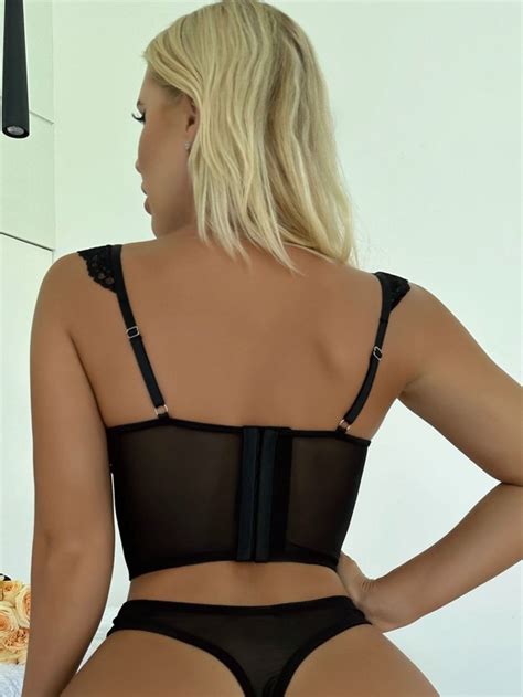 Ensemble de lingerie en dentelle à armature Mode en ligne SHEIN FRANCE