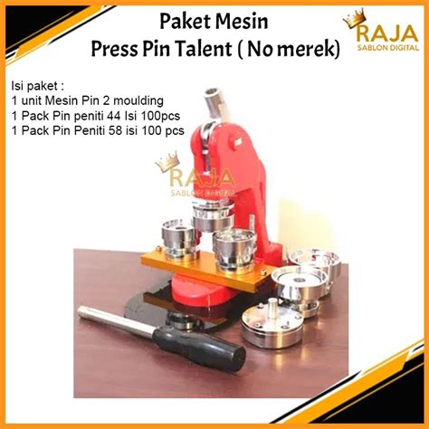 Jual Mesin Press Pin Talent Red 2 Moulding Ukuran 44mm 58mm Shopee