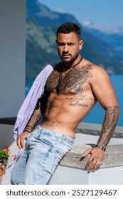 Portrait Sexy Half Naked Man Naked Stock Photo Shutterstock