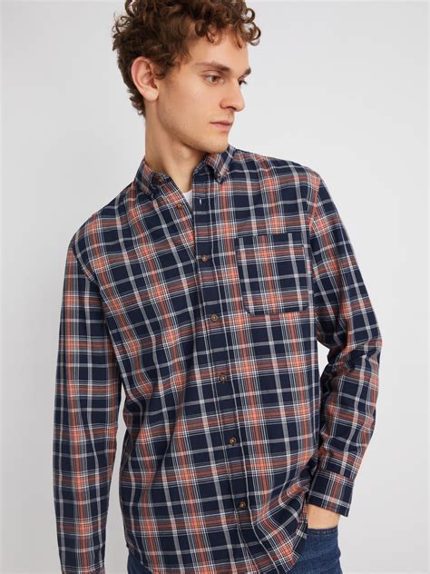 Рубашка из хлопка с длинным рукавом и узором в клетку 014122162013 ...