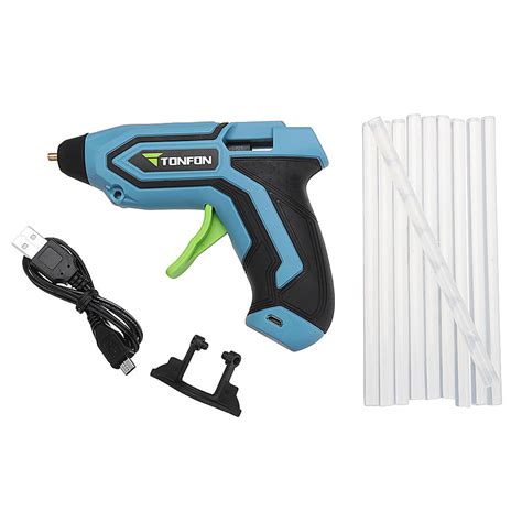 Tonfon Cordless Hot Glue Gun Kit USB Rechargeable With Glue Sticks Digital Zakka