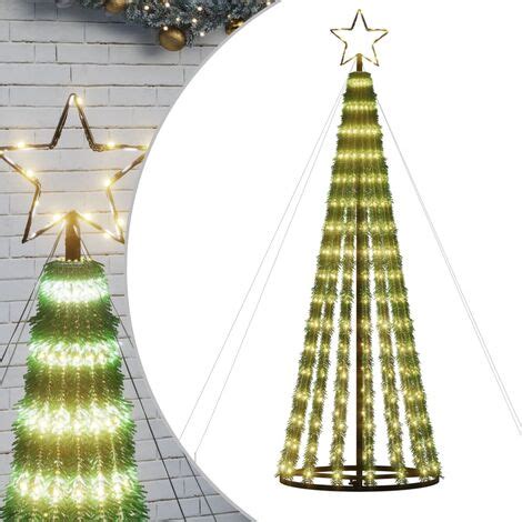 Illuminazione Albero Di Natale A Cono 275LED Bianco Caldo 180cm