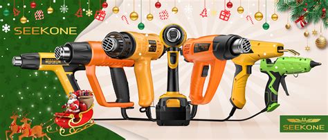 SEEKONE Heat Gun W Fast Heating Heavy Duty Hot Air Gun Kit Variable