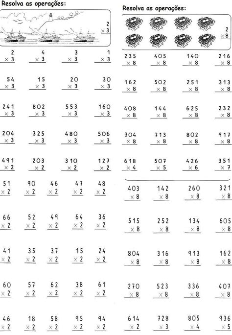 Atividade De Matemática 4o Ano Multiplicação