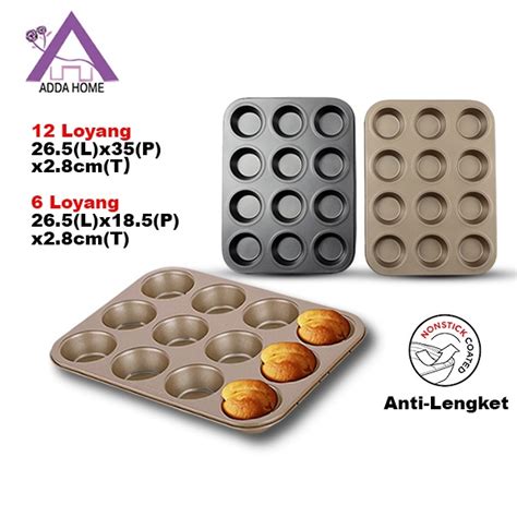 Jual Loyang Muffin Cupcake Kue Lumpur Anti Lengket High Carbon Steel