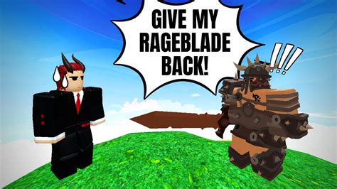 I Reduced An Enemy Rageblade To Wooden Sword Roblox Bedwars Youtube