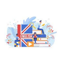 english language modern colorful isometric vector image