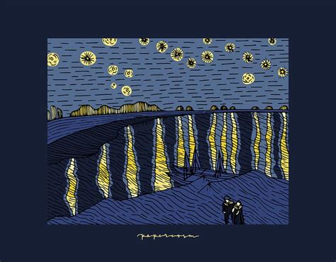 Van Gogh Minimalized // Starry Night c. 1889 on Behance | Van gogh ...