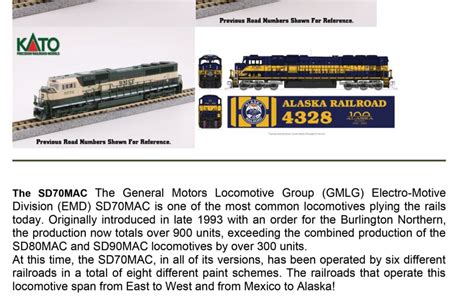 N SD70MAC Announcement Sheet 1 N Scale Model Trains Fifer Hobby Supply