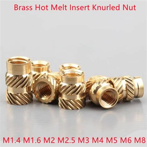 10 100pcs M1 4 M1 6 M2 M2 5 M3 M4 M5 M6 M8 Brass Hot Melt Insert Knurled Nut Thread Heat Molding