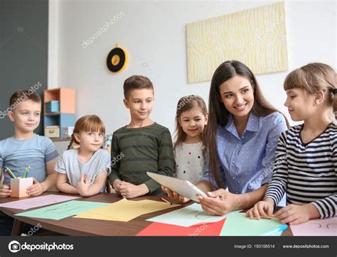 Cute Little Children Teacher Classroom School Stock Photo By ©newafrica