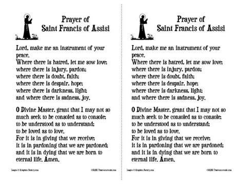 Printable Prayer Of St Francis