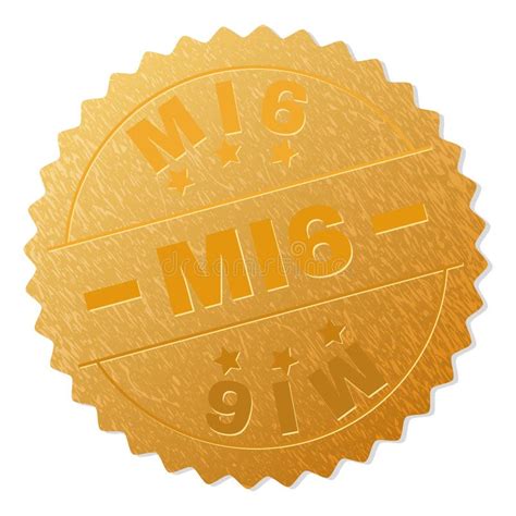 Gold MI6 Badge Stamp stock vector. Illustration of metallic - 137605253