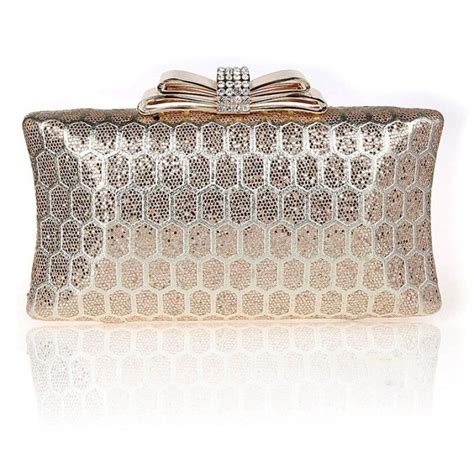 Champagne Mesh Evening Clutch Purse For Wedding Clutch Purse Evening