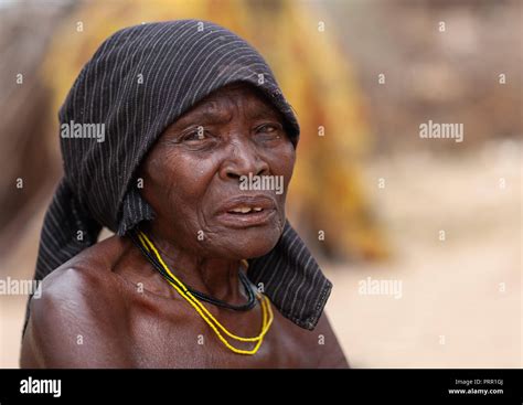 Portrait Of A Senior Mucubal Tribe Woman Namibe Province Virei