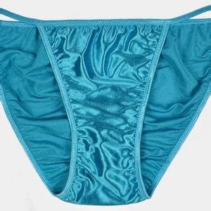 Second Skin Satin String Bikini Panty Light Blue Etsy
