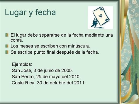 La Carta Estructura Encabezado Lugar Y Fecha Destinatario