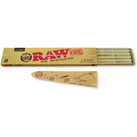 Raw Classic Lean Pre Rolled Cones King Size 20 Pack Smoke Cargo