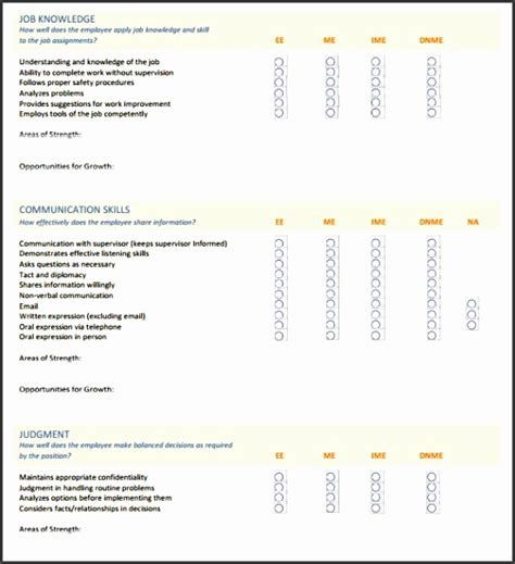 Employee Skill Assessment Form