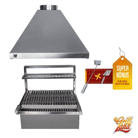 Kit Churrasqueira Gourmet Completo Grill Land Inox Braseiro De